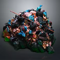 Garbage Pile With Colorful Plastic Bags Bottles And Mixed Waste Debris