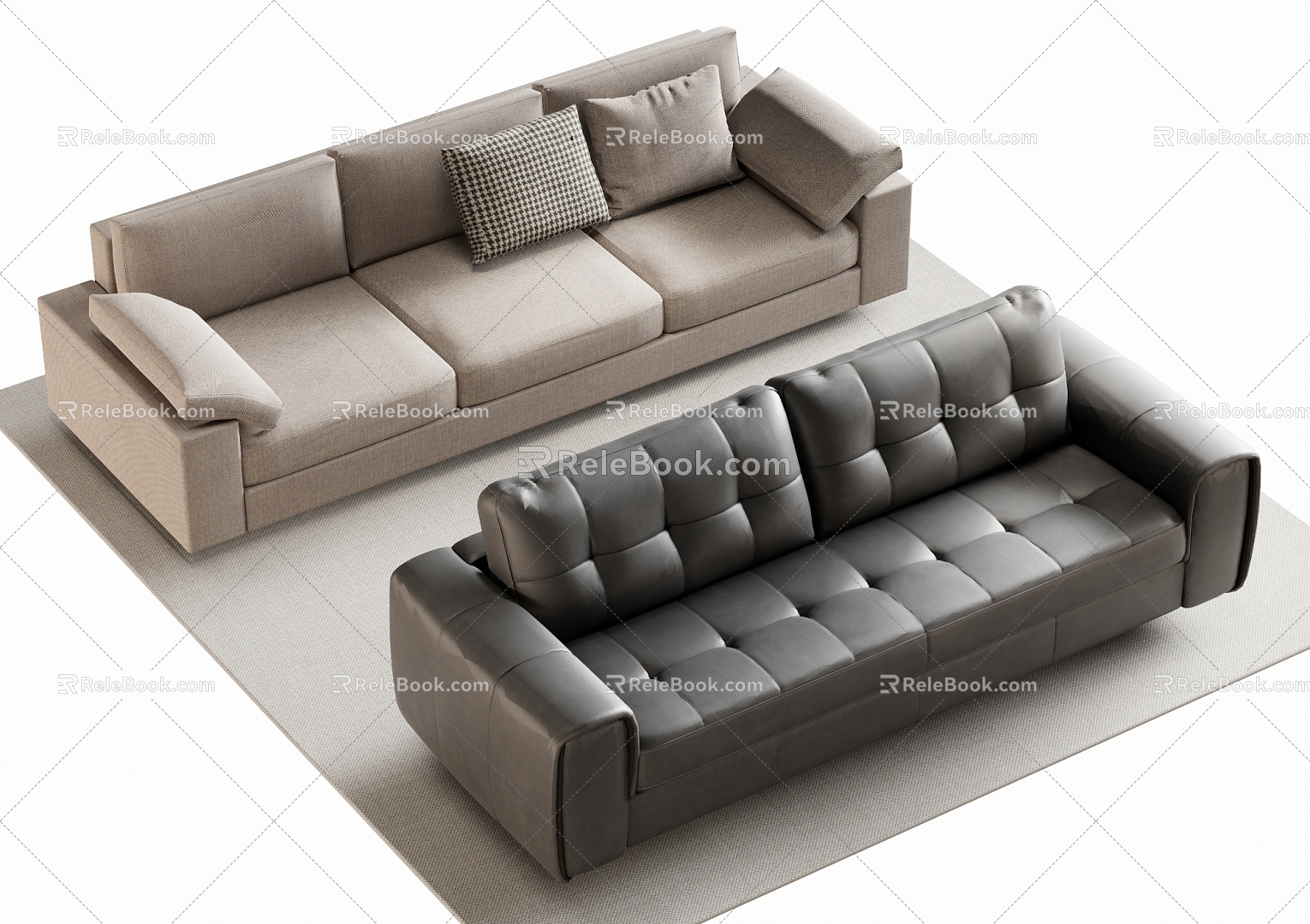 Multi-person sofa double sofa model