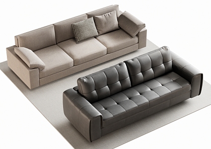 Multi-person sofa double sofa 3d model