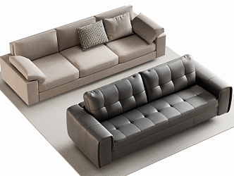 Multi-person sofa double sofa 3d model