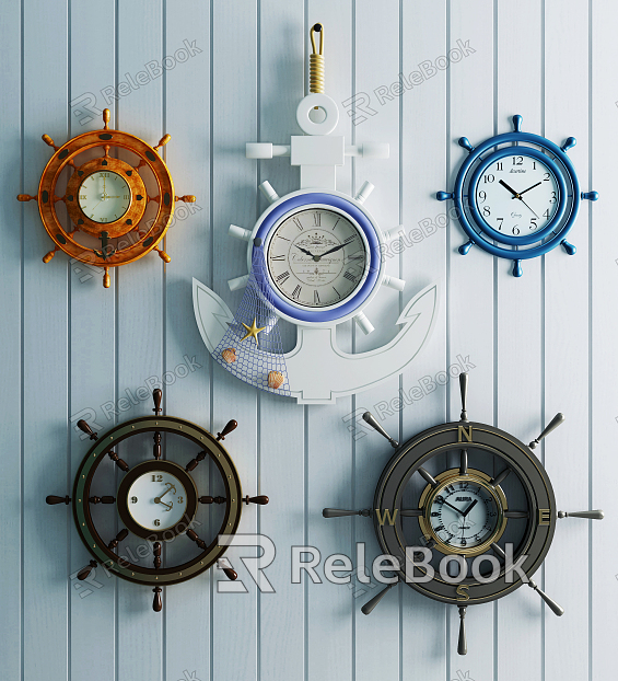 Mediterranean clock wall clock combination model