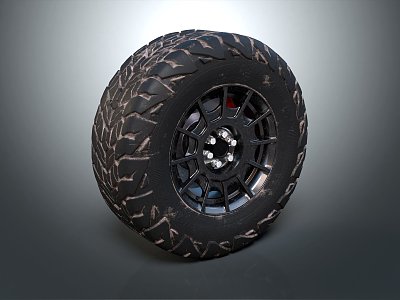 Modern tire wheel Volkswagen wheel hub 3d model