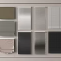Assorted Window Blinds In Different Colors And Designs For Home Interiors 3d model