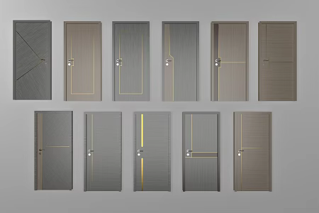 Light Luxury Wooden Door 3d model