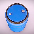 High Quality Blue Cylindrical Industrial Metal Drum For Efficient Liquid Storage Solution 3d model