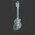 High Quality Realistic Red Electric Guitar Musical Instrument 3D Rendering Design