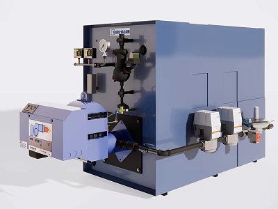 Advanced Blue Industrial Processing Equipment With Compact Design Control Panel And Mechanical Components 3d model
