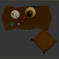 Wooden Writing Desk With Globe Lamp Books And Chair Nearby Boxes