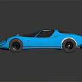 Blue Sports Car With Sleek Aerodynamic Design And Shiny Reflective Exterior Surface