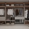 Modern Walk in Closet Interior With Clothes Storage And Lighting 3d model