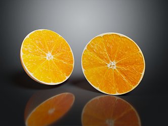 Modern Orange Sliced Orange Fruit 3d model