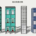 Transparent Glass Elevators With Multi Floor Structure And Colorful Design 3d model