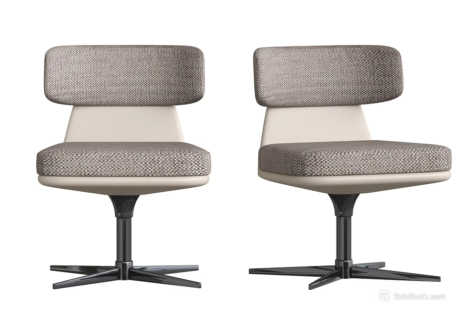 Ergonomic Modern Office Chair With Comfortable Fabric Seat And Sturdy Swivel Base 3d model 