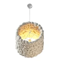 Handwoven Wool Pendant Lights Modern Round And Cylindrical Design With Warm Glowing Light