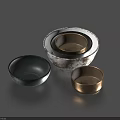 Modern Dinnerware Set With Black Matte Bowl White Patterned Bowl And Gold Small Bowl