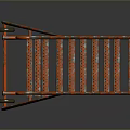 Sturdy Orange Foldable Industrial Ladder With Wheels And Safety Rails