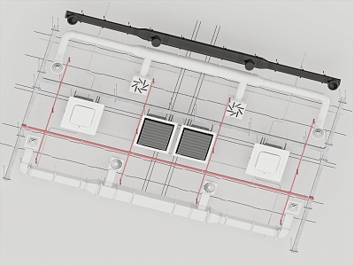 Industrial ceiling outlet duct central air conditioning duct 3d model