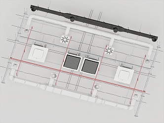 Industrial ceiling outlet duct central air conditioning duct 3d model