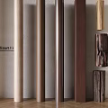 Various Material Columns With Different Textures Arranged In Modern Interior Design Space 3d model