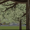 Modern Office Building Design With Green Roof Central Courtyard And Trees Along Road