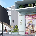 Elegant L'amie Florist Storefront Design With Glass Windows Flower Displays And Green Plants