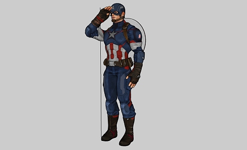 Modern game character Captain America 3d model