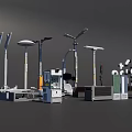 Various Household Cleaning Tools And Accessories Collection With Brooms Mops And Brushes