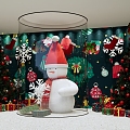 Christmas window Christmas snowman Christmas tree Christmas holiday decoration decoration gift box 3d model