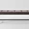 Elegant Modern Upholstered Sofa Bench With Tufted Design And Metal Legs 3d model