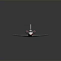 Red And White Small Jet With Silver Wings On Gray Background With Reflection 3d model