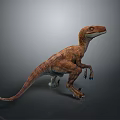 Realistic Brown Dinosaur With Standing Pose Sharp Claws And Long Tail