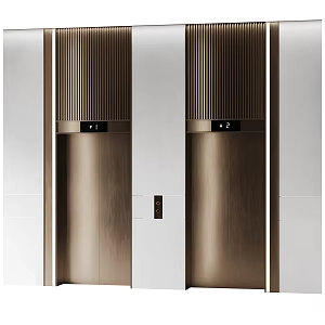 Light Luxury Elevator Hall 3d model
