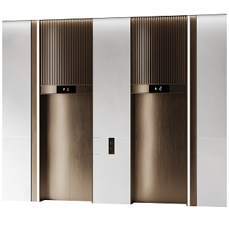 Light Luxury Elevator Hall 3d model