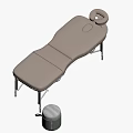 Beige Foldable Massage Table With Leather Surface And Matching Stool