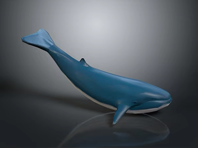 Realistic Blue Whale Model Displayed On Gray Background With Shiny Reflection 3d model Realistic Blue Whale Model Displayed On Gray Background With Shiny Reflection 3d model