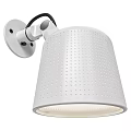 Modern White Wall Lamp With Perforated Design And Adjustable Arm Feature 3d model