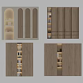 Natural Wood Entryway Cabinet And Side Cabinet With Storage Shelves And Modern Design