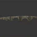 Ancient Stone Bridge Structure With Multiple Arches And Moss Covered Parapets