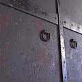 Vintage Rustic Metal Double Doors With Rust Patina Hinges And Latch Details