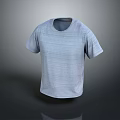 Light Blue Striped Texture Short Sleeve Round Neck Casual T shirt Design