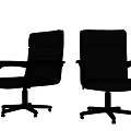 Modern Black Leather Office Chair With Armrests And Swivel Base Design