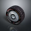 High Performance Car Tire With Deep Tread Pattern And Durable Metal Rim Design 3d model