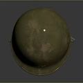 Vintage Green Helmet Marked C24A With Adjustable Straps For Fashion Accessory