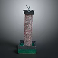 Traditional Clothing Worn By Figurine On Brick Tower With Green Base