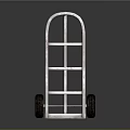 White Metal Frame Hand Truck With Two Wheels And Reflective Surface