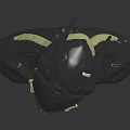 Cybernetic Character Head Sculpture With Biomechanical Creature Features And Glowing Eyes