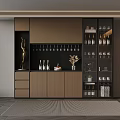 Elegant Modern Wine Cabinet With Glass Doors Wine Racks And Storage Space Design