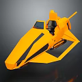 Futuristic Yellow Tracked Vehicle With Angular Design Cockpit And Protruding Structure 3d model