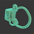 Elegant Vintage Gold Jewelry Ring With Square Lock And Loop Design