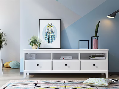 Modern TV Cabinet IKEA Small Fresh TV Cabinet 3d model